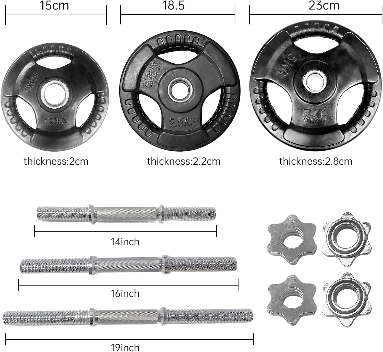 Adjustable Dumbbells Pair, 20KG-60KG Combined Weight, Premium Rubber Weights Set for Full Body Workout, Anti-Roll & Non-Slip Grip Home Fitness Equipment, Quiet & Floor-Safe Gym Weights