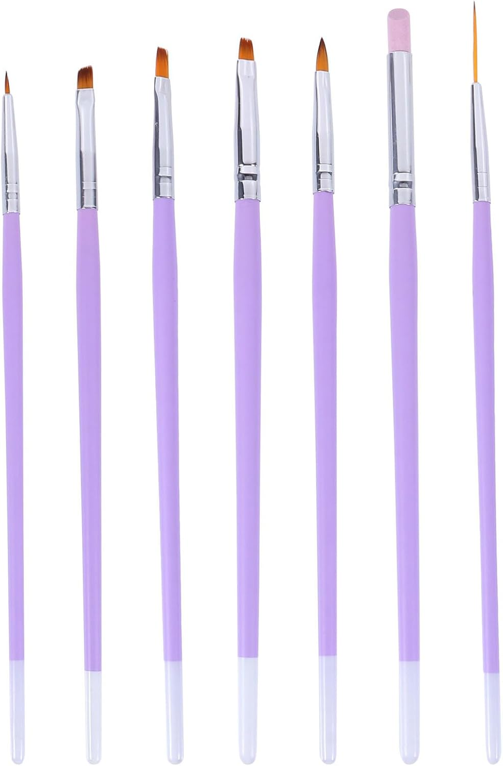 SEWACC 7 Pcs Nail Art Design Brush Pen Set, Professional Manicure Tools Liner and Dotting Brushes for Crystal Gel Sculpting and Detailed Nail Painting image number 2