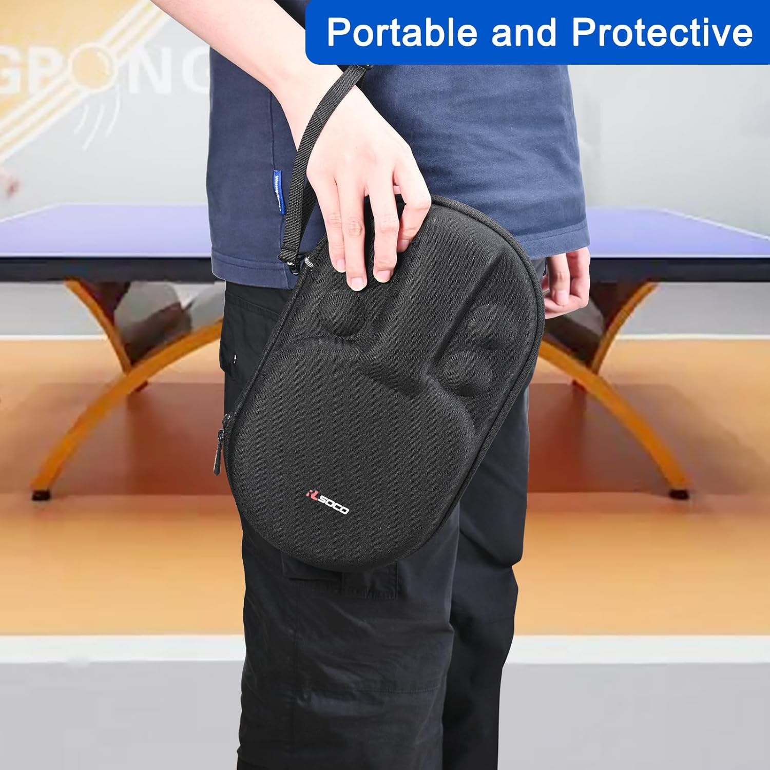 RLSOCO Carrying Case for Ping Pong Paddles/Table Tennis Paddles, Fits for 2 Paddles and 4 Balls (Case Only) image number 5