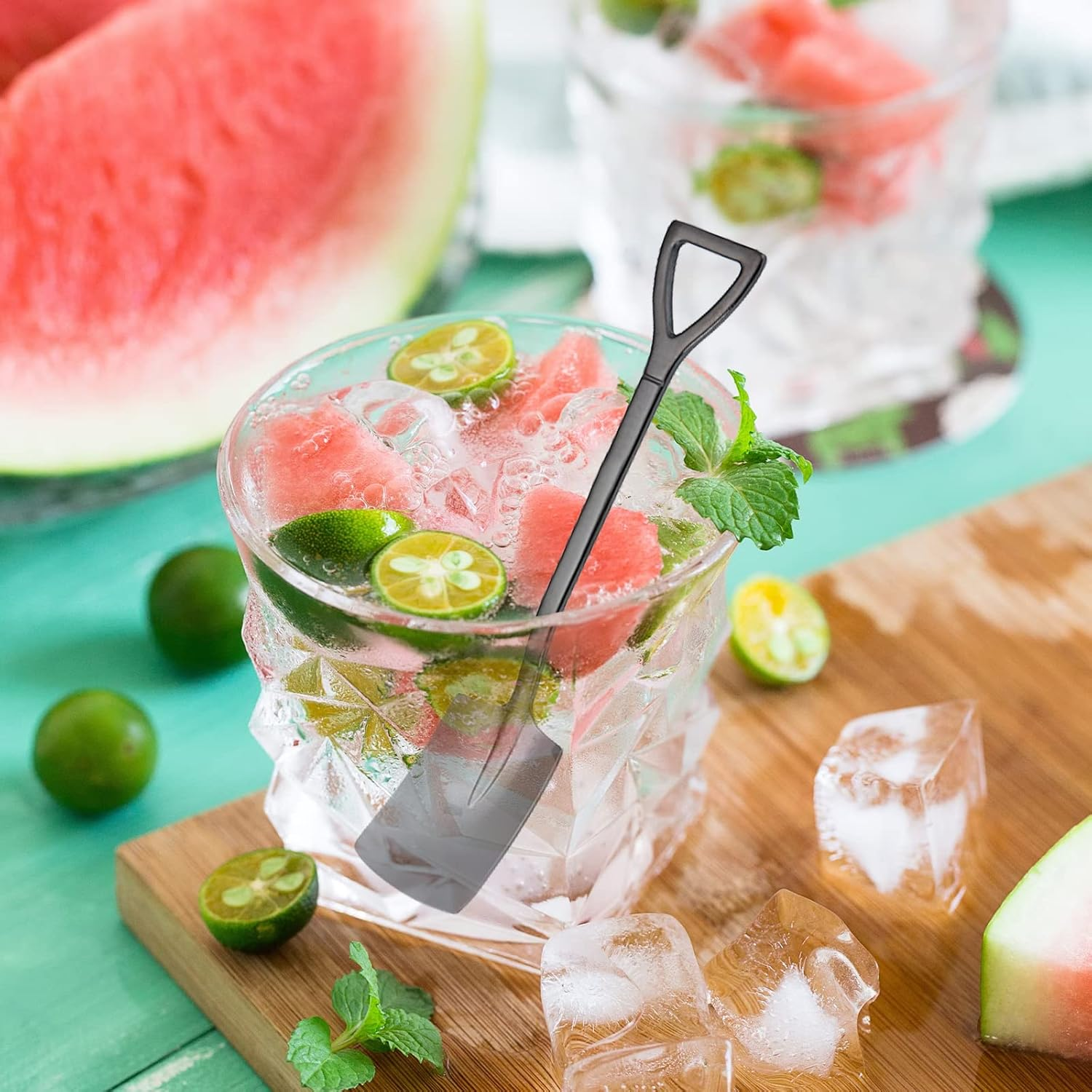 6 Pack Stainless Ice Cream Spoons, Shovel Spoons, Watermelon Spoon Reusable Small Spoon for Tea Dessert Home Kitchen Party Restaurant Party Supplies (Colored) image number 4