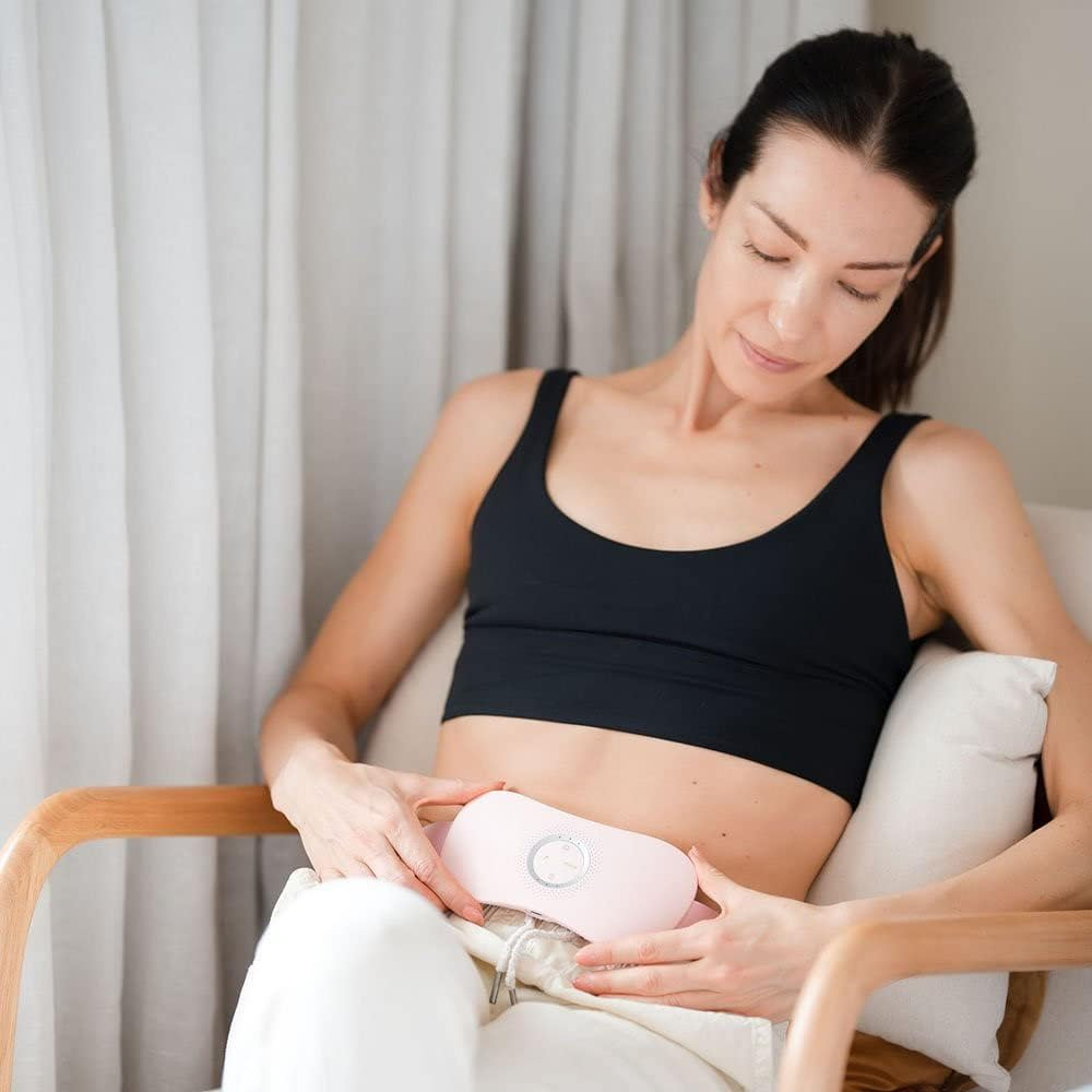 Caremax Rechargeable Electric Heating Pad Massager Waist Belly Wrap Belt Device for Period Cramps Period Pain Relief Back Pain with 3 Heat Levels & 3 Massage Modes for Women and Girl (Pink) image number 5