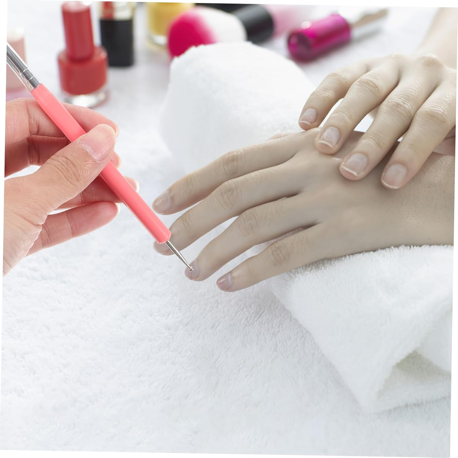 CANIGHT 5Pcs Dual Nail Art Dotting Pen Silicone Painting Brushes for Manicure Lightweight Home Salon Use for Nail Art and Gel image number 4