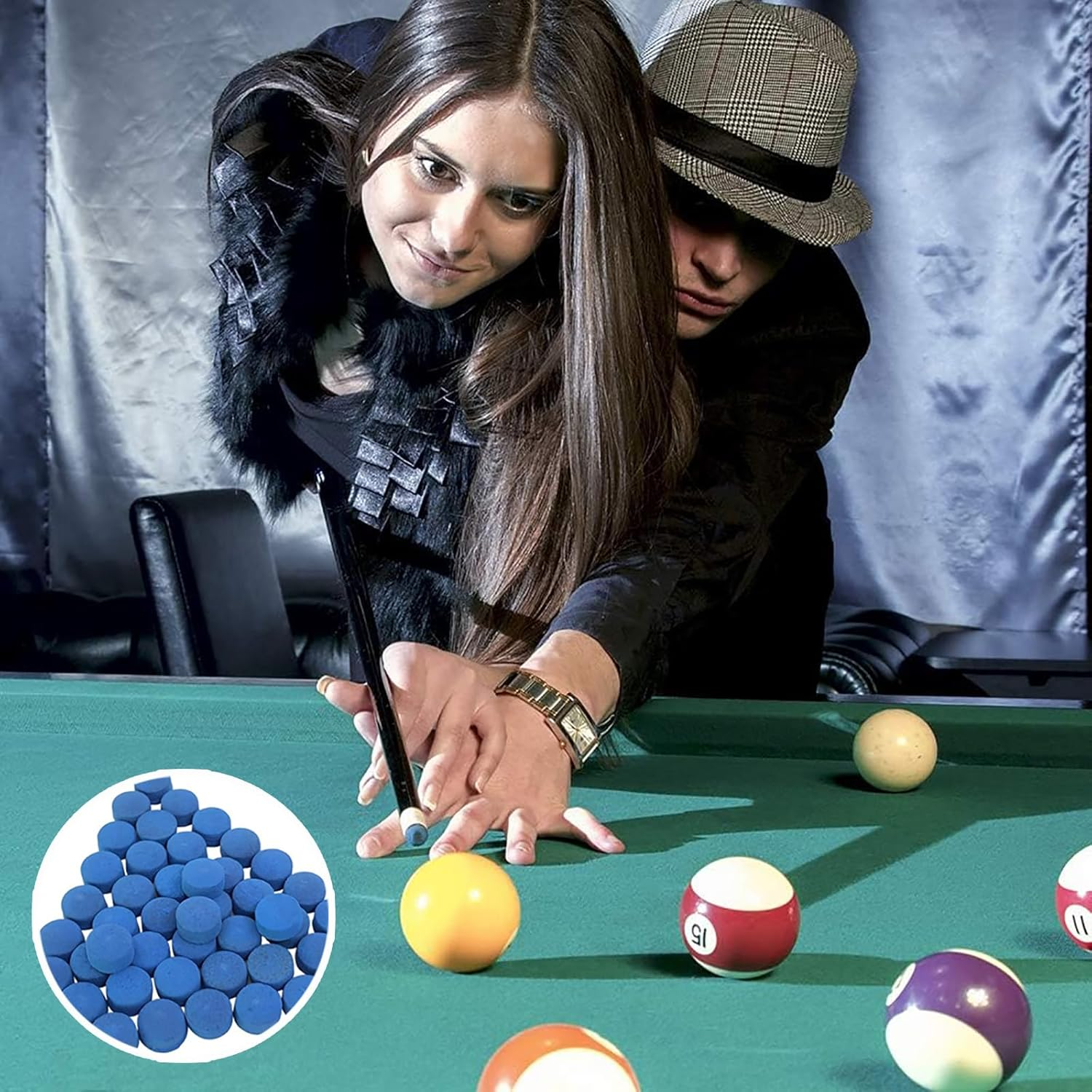 15PCS Billiard Pool Cue Tips Pool Cue Tips Replacement Kit 10Mm 12Mm 13Mm Replacement Tips for Pool Cues and Snooker Billiard image number 6