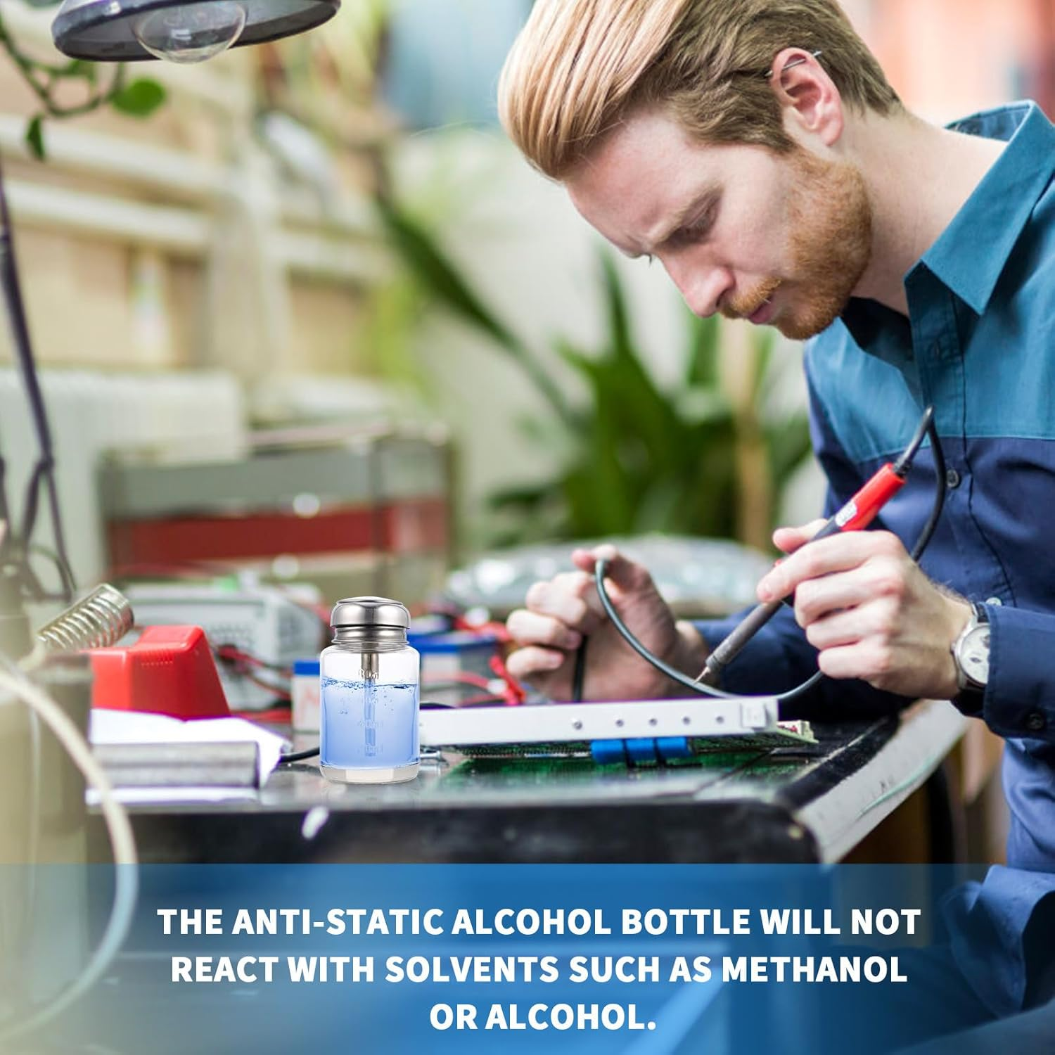 DECHOUS 100Ml Pumping Dispenser Glass Bottle with Lid Small Cosmetic Liquid Dispenser for Manicure and Home Use