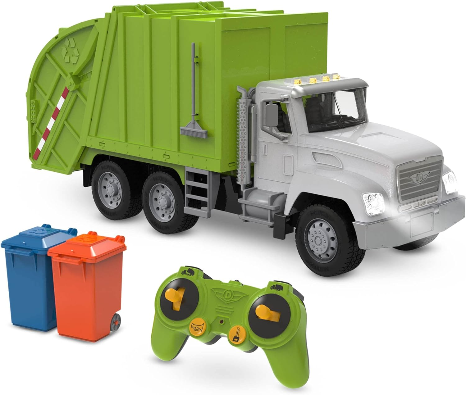 Driven by Battat &ndash; Large 17" Remote Control Recycling Garbage Truck Toy for Kids &ndash; Waste Management Vehicle with Lights, Sounds & Movable Parts &ndash; Educational Sanitation Truck for Boys & Girls Ages 3+ image number 5