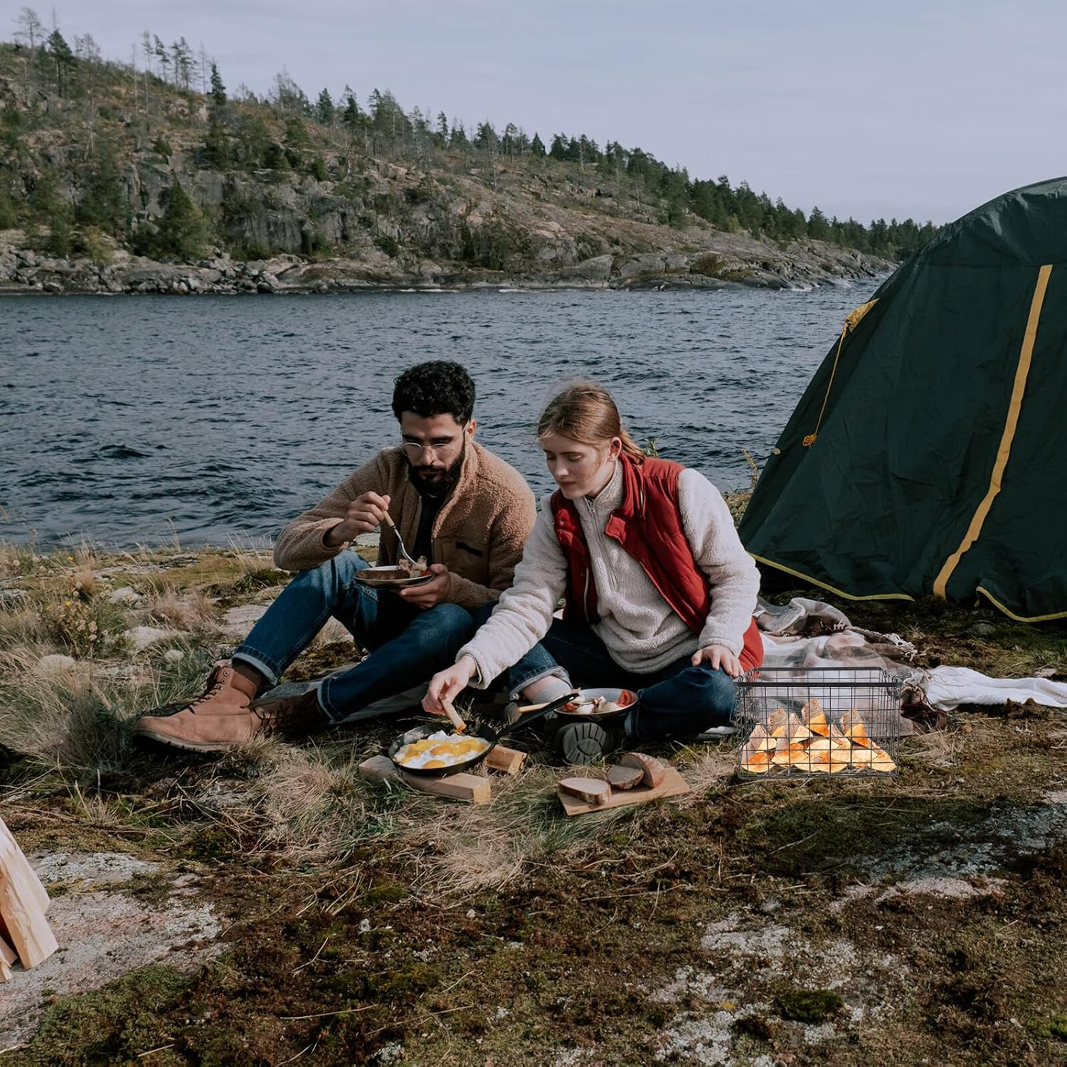 UKCOCO Metal Firewood Storage Holder Iron Log Basket for Outdoor Camping and Use Medium Lightweight Design for Easy Wood Carrying and Storage image number 4