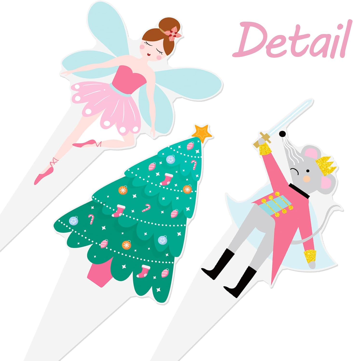 Nutcracker Party Cupcake Decorations 48Pcs Nutcracker Christmas Cupcake Toppers Nutcracker Party Cupcake Picks Christmas Ballet Theme Cake Topper for Winter Holiday Party Dessert Supplies image number 1