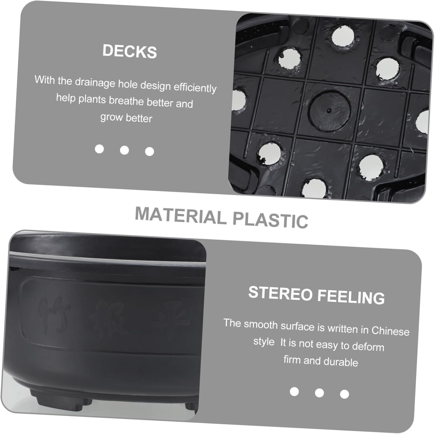 Sosoport 4Pcs Plant Pots Plastic Plant Containers Garden Pots for Indoor Outdoor Decor