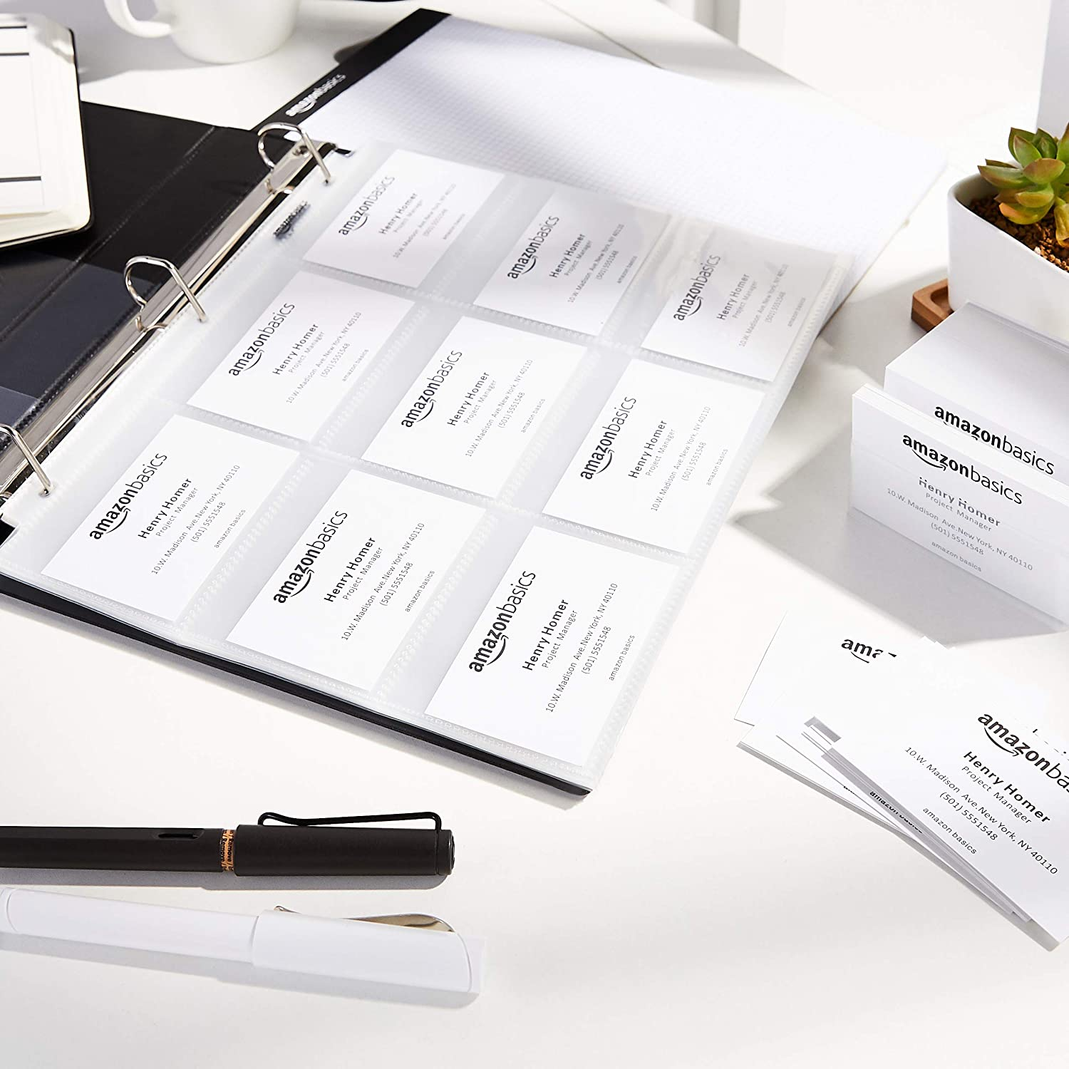 Amazon Basics 9 Sleeve Card Protectors Binder Sheet - 100-Pack image number 2