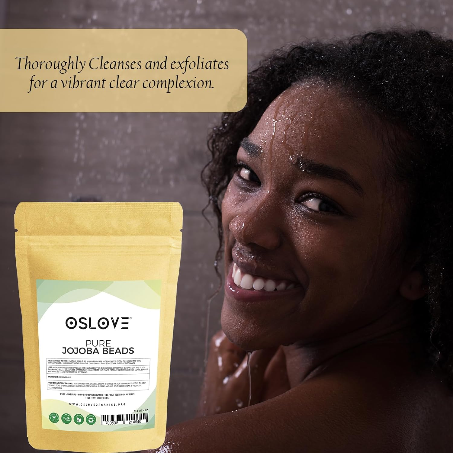 Oslove Organics Pure Jojoba Beads 4Oz by -20/40 Mesh image number 3