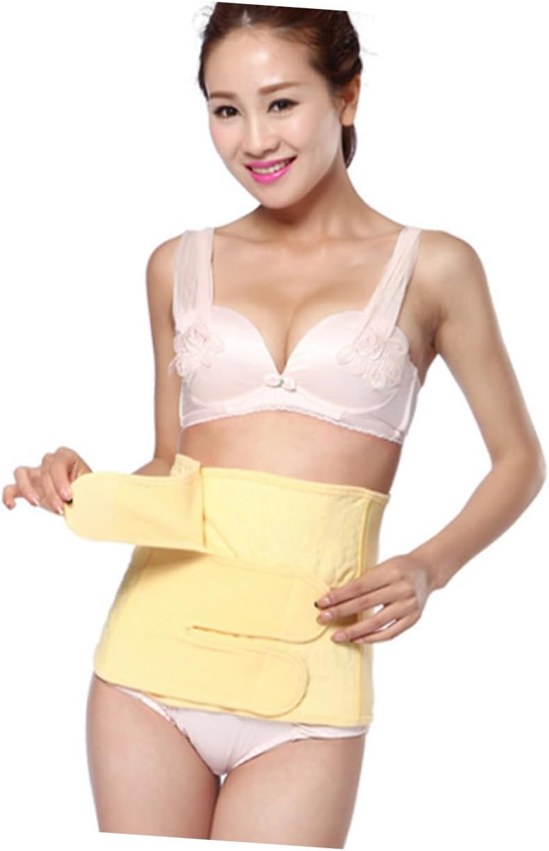 Postpartum Belly Wrap Band for Women XL Cotton Girdle Yellow Maternity Support for Cesarean Birth Comfortable and Breathable Design Easy to Use for Mothers image number 3