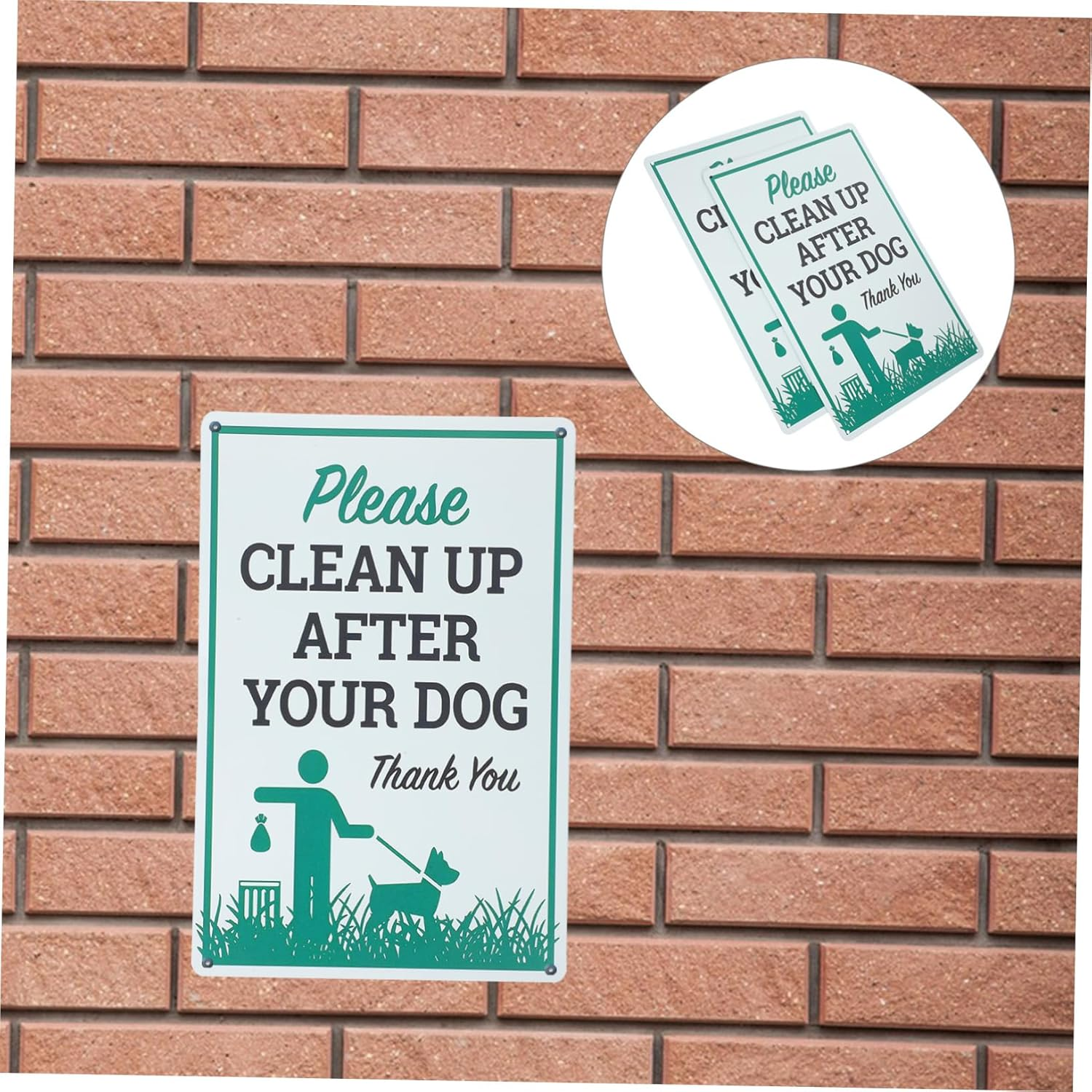 Milisten 2Pcs Dog Poop Sign Iron Garden Decor Pick up after Your Dog Sign Clean up after Your Dog Signs image number 1