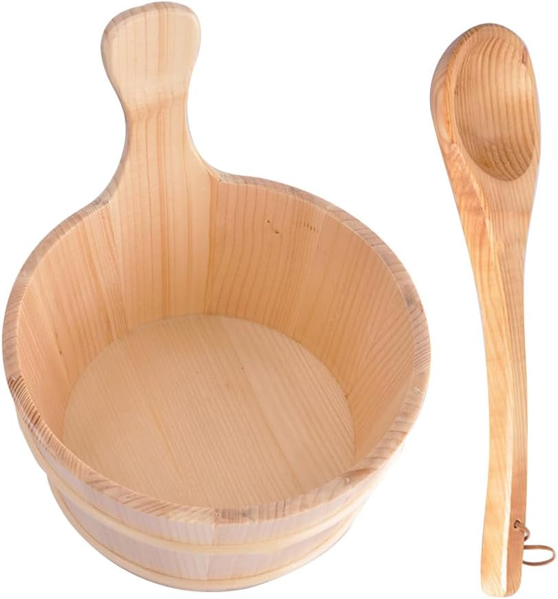 Sauna Bucket and Ladle Set - Spa Accessory for Steaming Room, Spa and Sauna Accessories for Homes, Bathrooms, Family, Parents, Friends, image number 3