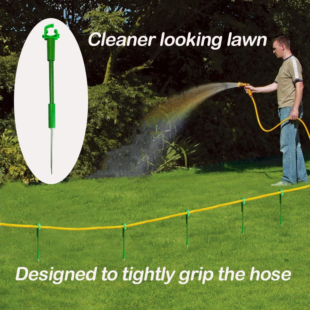 6PC 1'' Hose Guides for Garden Decorative，Water Hose Hoder to Keep Hose off Grass，Outdoor Post Garden Hose Support Water Sprinkler Hose Stand Butler Gardening Supplies for Garden Lawn Yard (Set D) image number 2