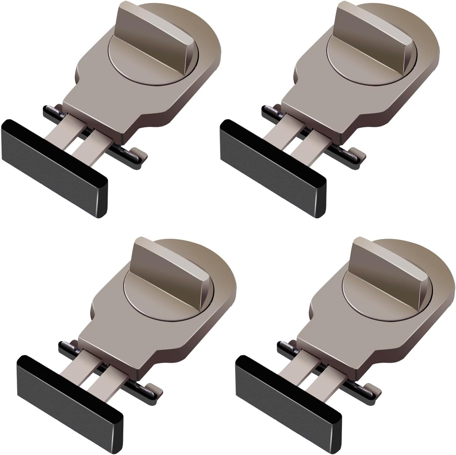 Upgrade 4 Pack Sliding Window Locks for Horizontal Sliding Windows Security Lock Adjustable Window Track Rail Stoppers for Child Safety and Travel