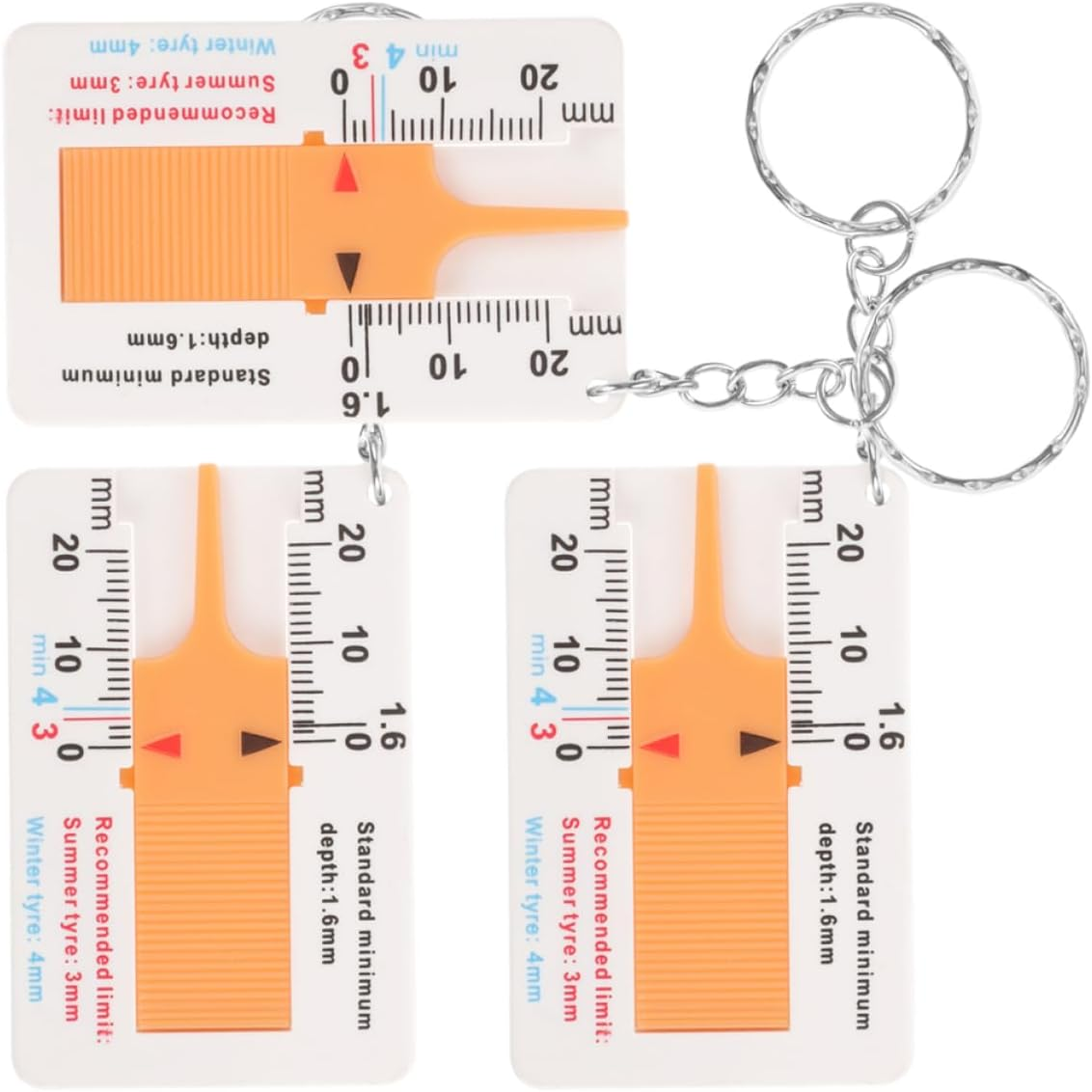 PENIKOKO 3Pcs Tire Tread Depth Gauge Tool Precision Measuring Instrument for Accurate Automotive Tire Thickness Compact and Lightweight for Home And image number 5