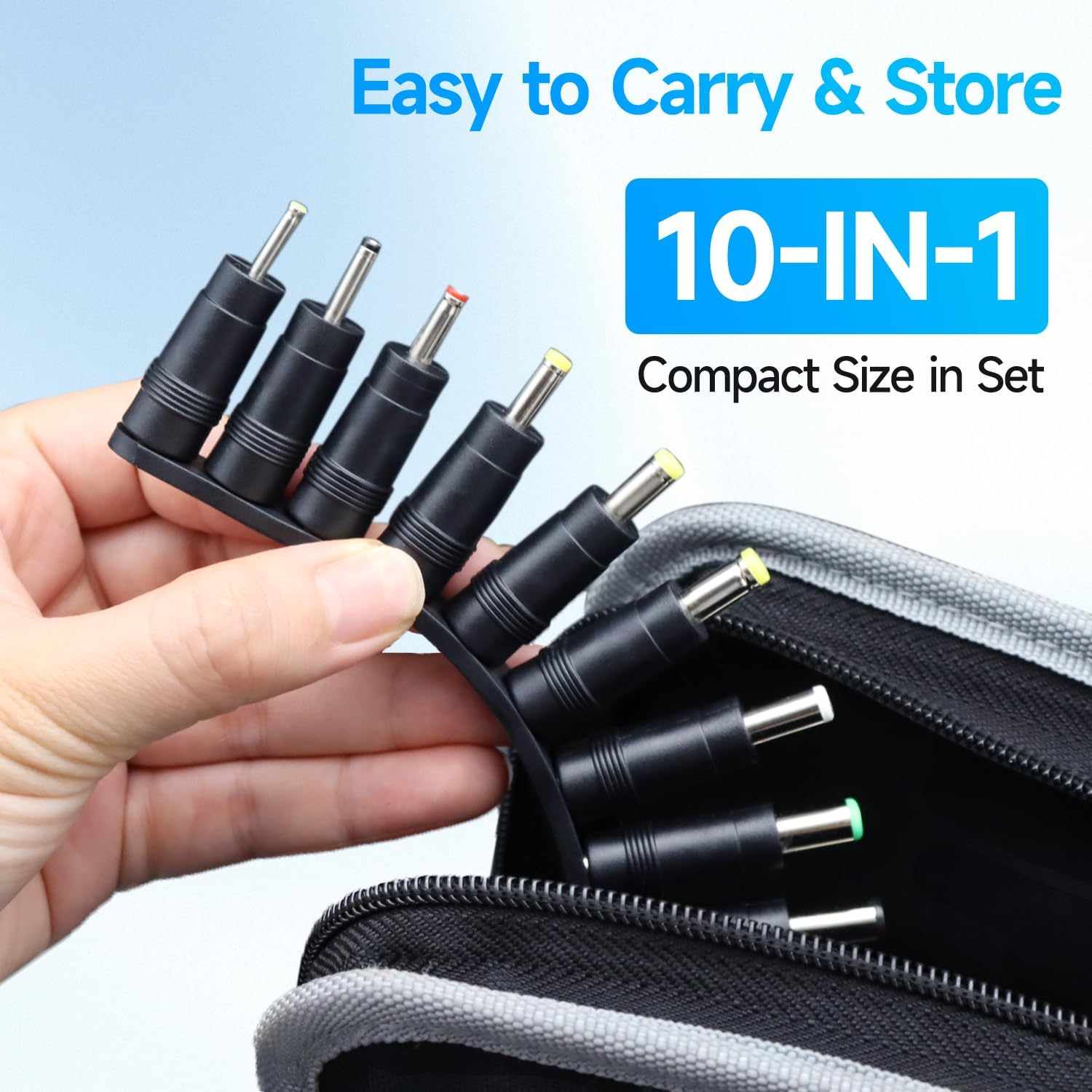 10PCS DC Power Adapter Connector Kit with 5.5 X 2.1Mm Female Base (2.5X0.7Mm/3.0X1.1Mm/3.5X1.35Mm/4.0X1.7Mm/4.8X1.7Mm/5.5X1.7Mm/5.5X2.5Mm/6.3X3.0Mm/6.0X4.4Mm/Led Terminal Connector) image number 3