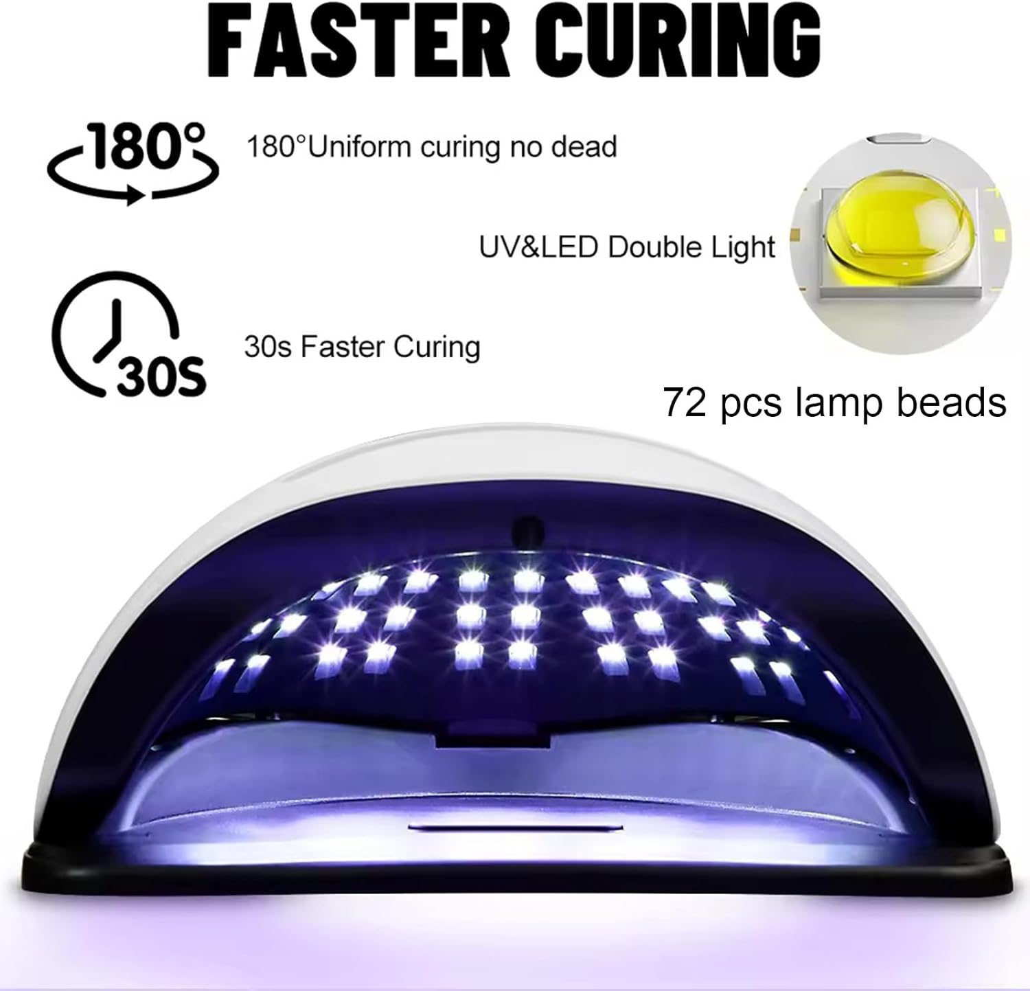 Bouzaak 320W UV LED Nail Lamp, Faster Nail Dryer Gel Polish Light for Hands & Feet, Portable Stand Professional UV Nail Light with 4 Timers & Auto Sensor for Nails Gel Lamp Machine
