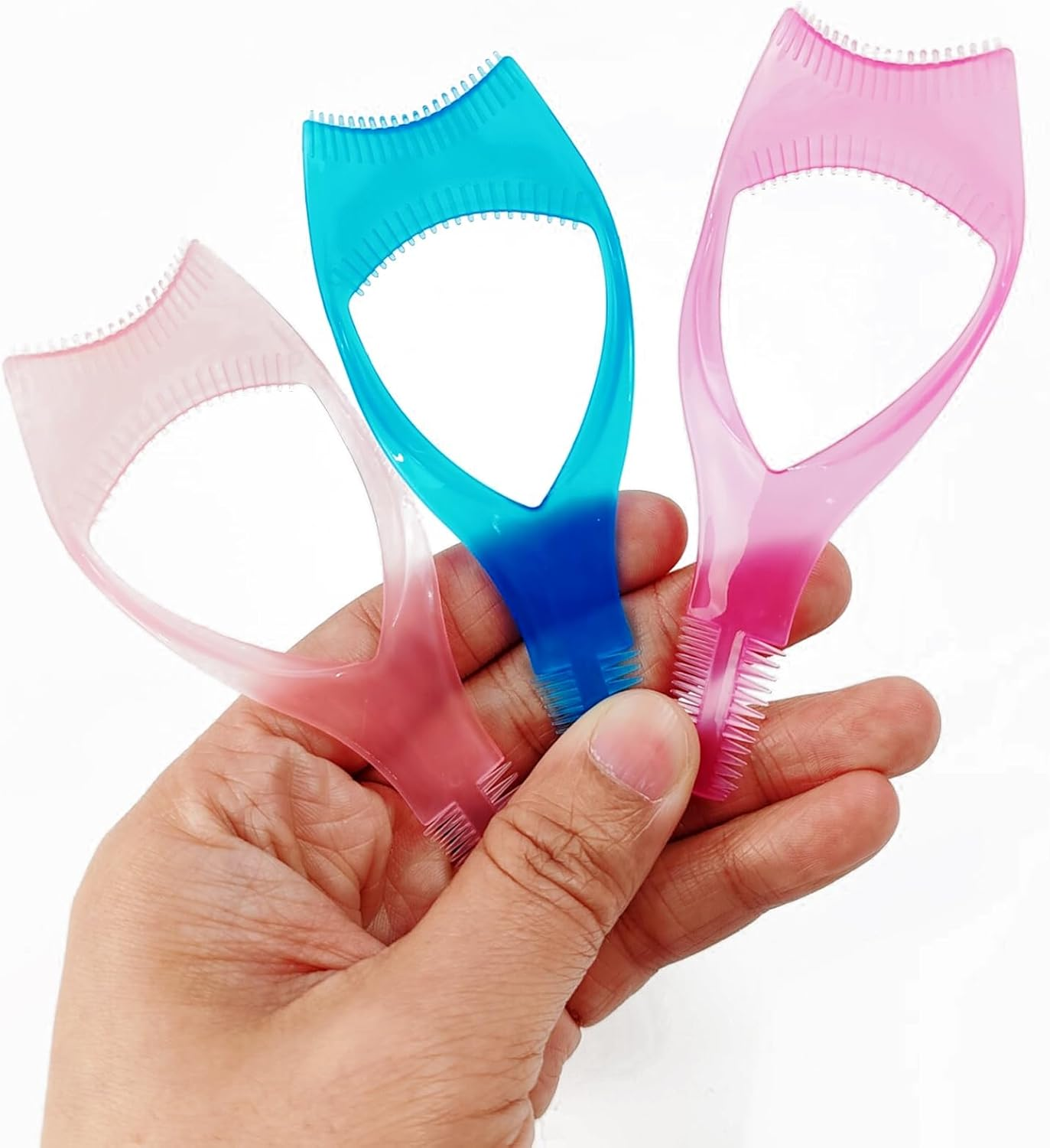 RONYOUNG 9PCS 3 in 1 Eyelashes Tools Mascara Shield Applicator Guard Eyelash Guide for Makeup, 3 Colors image number 3