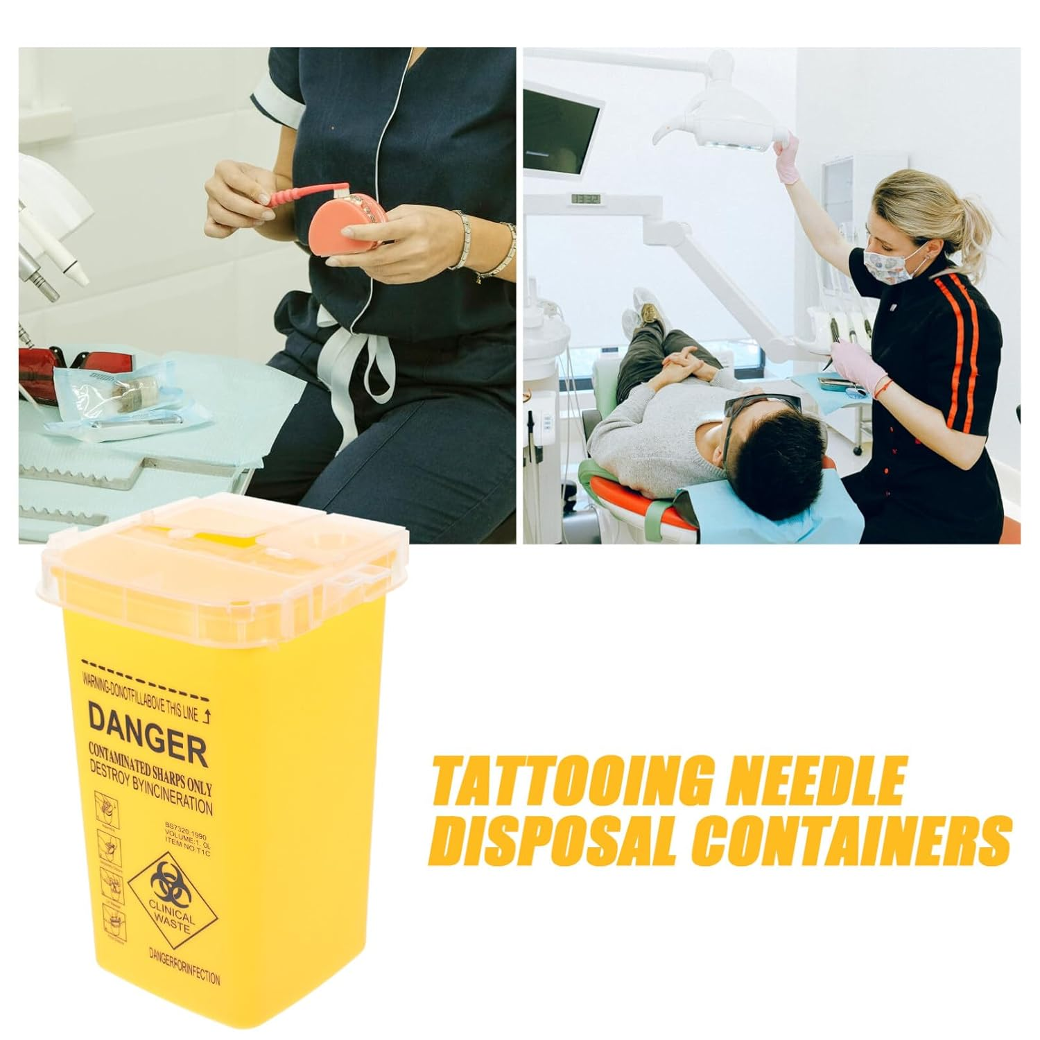 Gatuida Waste Sharps Container Travel Sharps Container Small Sharps Container Plastic Trash Can Sharps Bucket Sharps Plastic Bucket Sharps Waste Bucket Multipurpose Plastic Barrel Pp