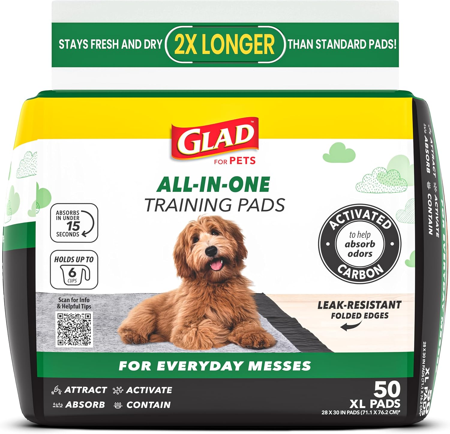 Glad for Pets Black Charcoal Puppy Pads | Puppy Potty Training Pads That Absorb & NEUTRALIZE Urine Instantly | New & Improved Quality image number 2