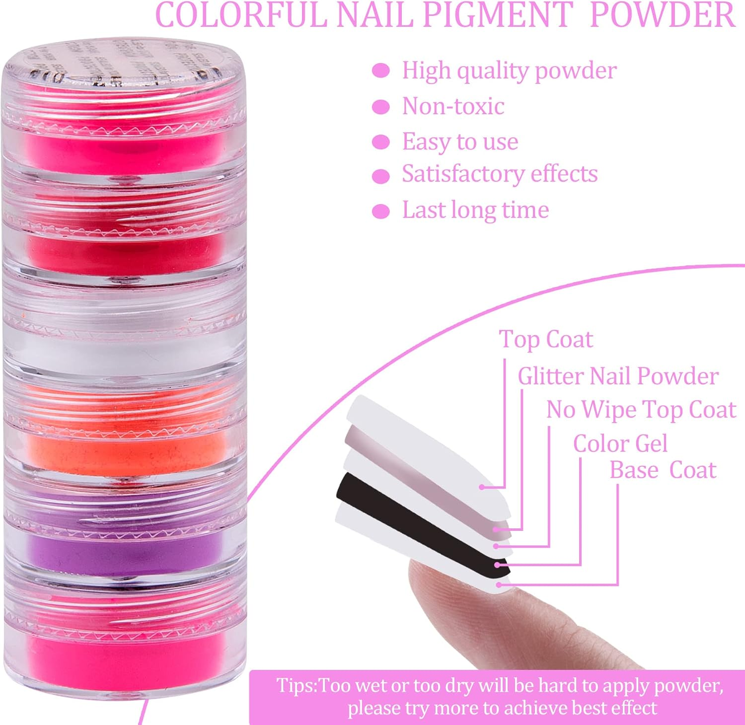 Duufin 36 Colors Nail Pigment Powder Colorful Luminous Iridescent Glitter Pearlescent High-Gloss Halo Powder Pigments for Nail Art, Body and Crafts