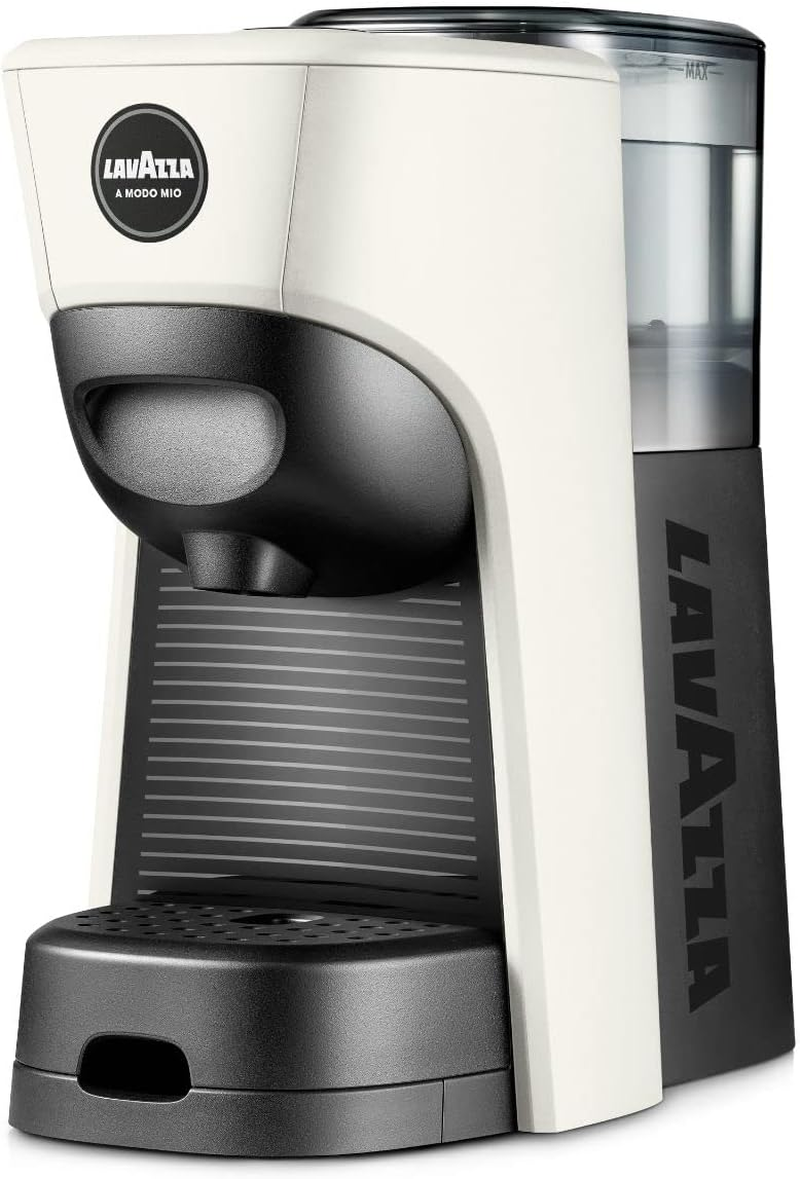 Lavazza, a Modo Mio Tiny Eco, Coffee Capsule Machine, Compact, Compatible with a Modo Mio Coffee Pods, with Automatic Shut-Off, Removable and Adjustable Cup Rest, 1450 W, 220-240 V AC, 50-60 Hz, White image number 1