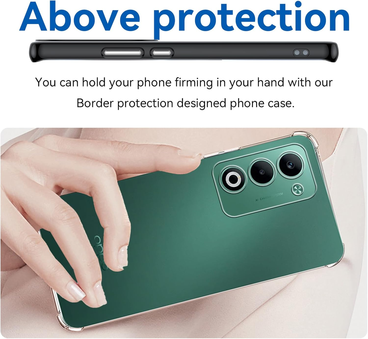 CONAPIKA Case for Oppo A5 5G with 2 Tempered Glass, Crystal Clear Anti-Scratch Soft TPU Phone Cover Reinforced Corner Ultra Slim Shockproof Drop Protection Transparent Protective Tough Shell image number 1