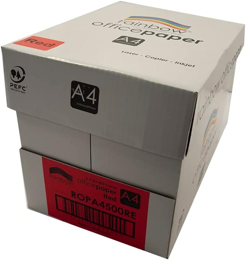 Rainbow A4 80Gsm Office Paper 500 Sheets, Red image number 3