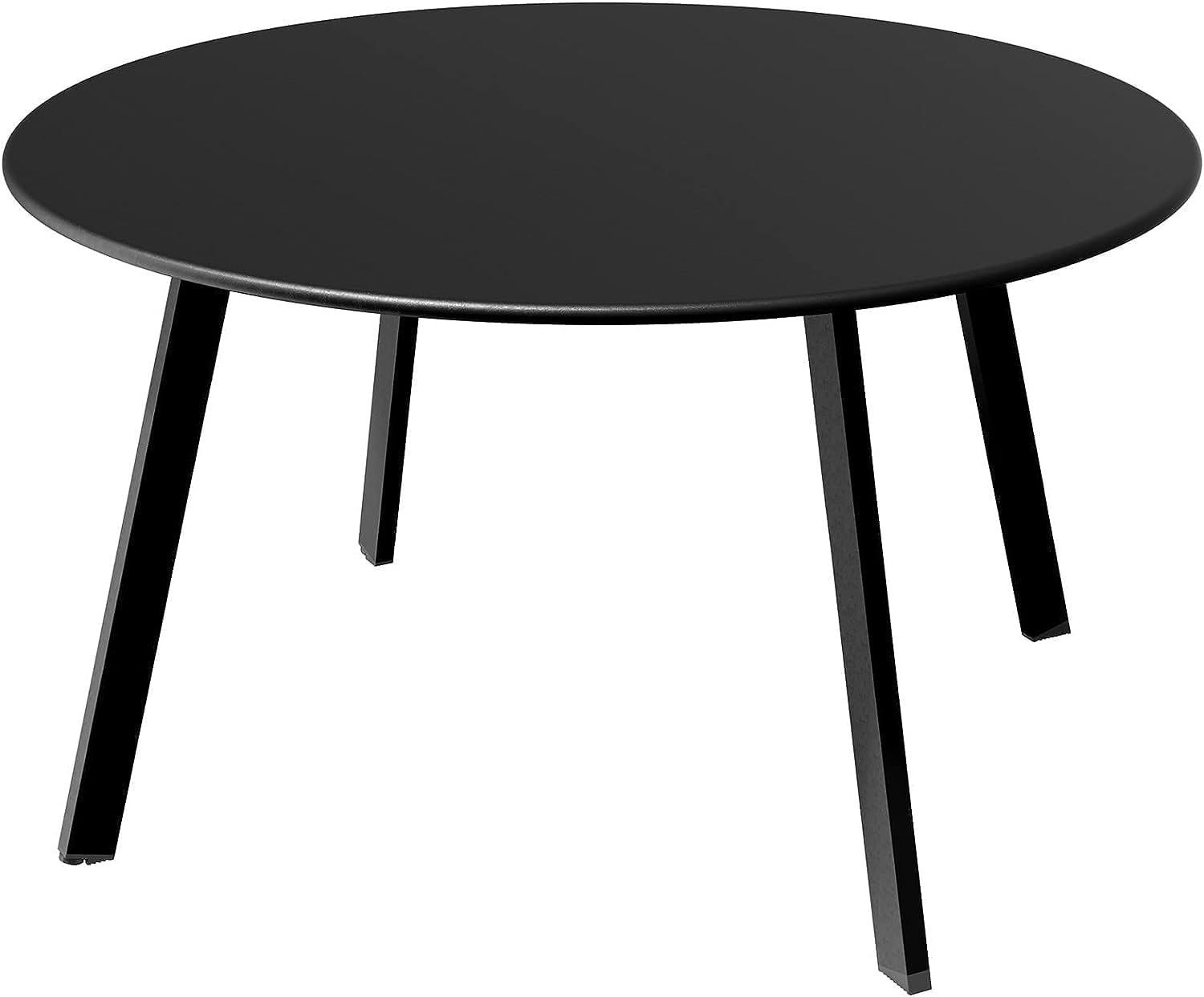 Grand Patio Outdoor Coffee Table, Steel Weather-Resistant Outdoor Side Table, Round, Black