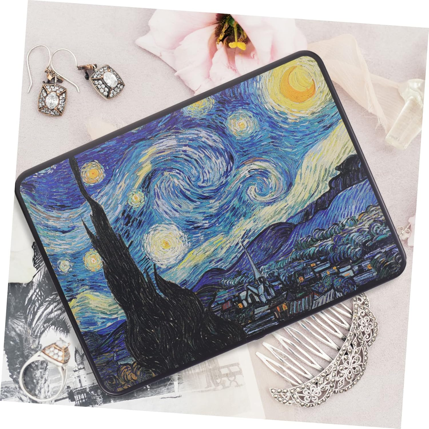 Vintage Tinplate Storage Box Lid Yale Decorative Onion Potato Storage Basket Personal Lock Tin Case for Jewelry Organizer