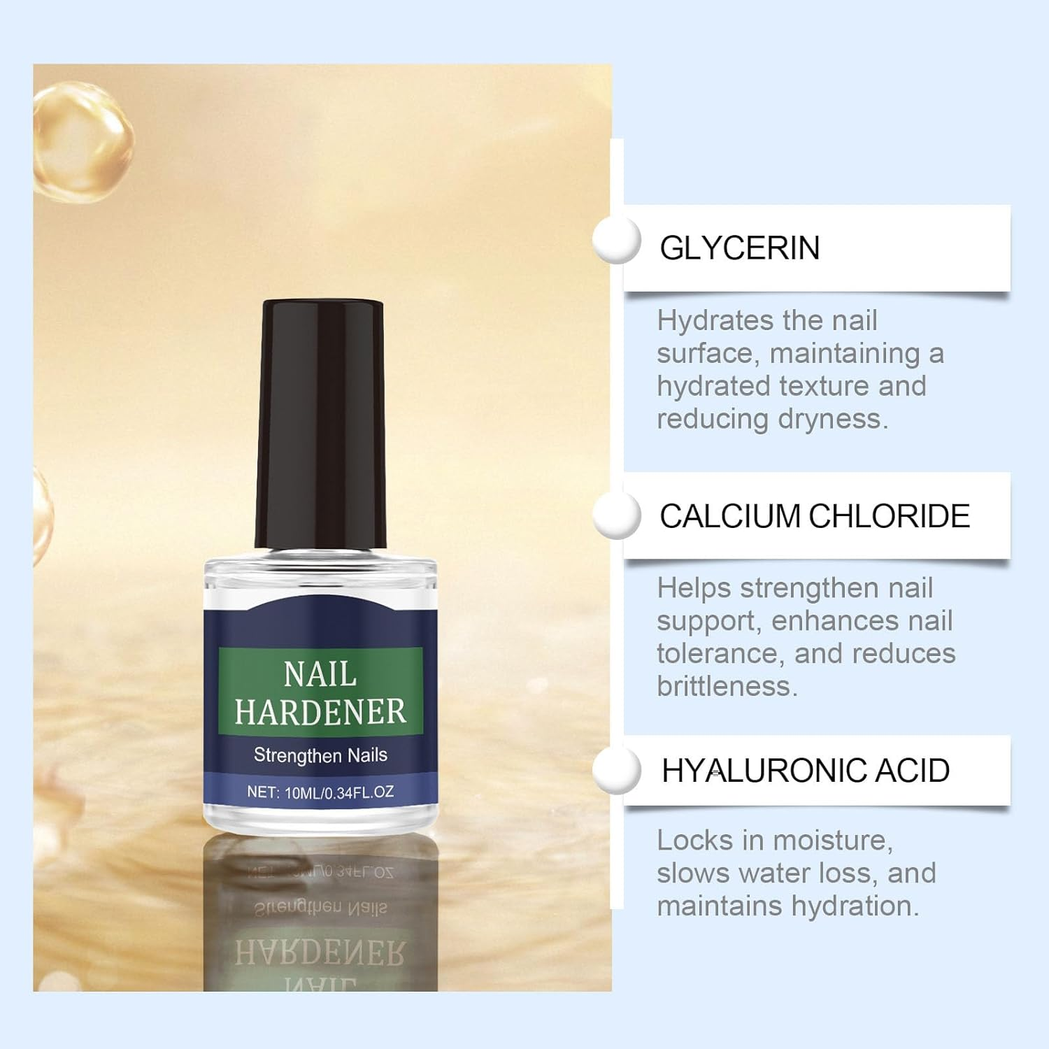 Hyaluronic Acid Nail Care, Nail Hardener for Weak Nails, Nails Strengthener for Dry Damaged, Nailes Growth Treatment Serum, Nailes Repair Growth Solution, Intense Moisture Treatment for Hydrated (2) image number 2