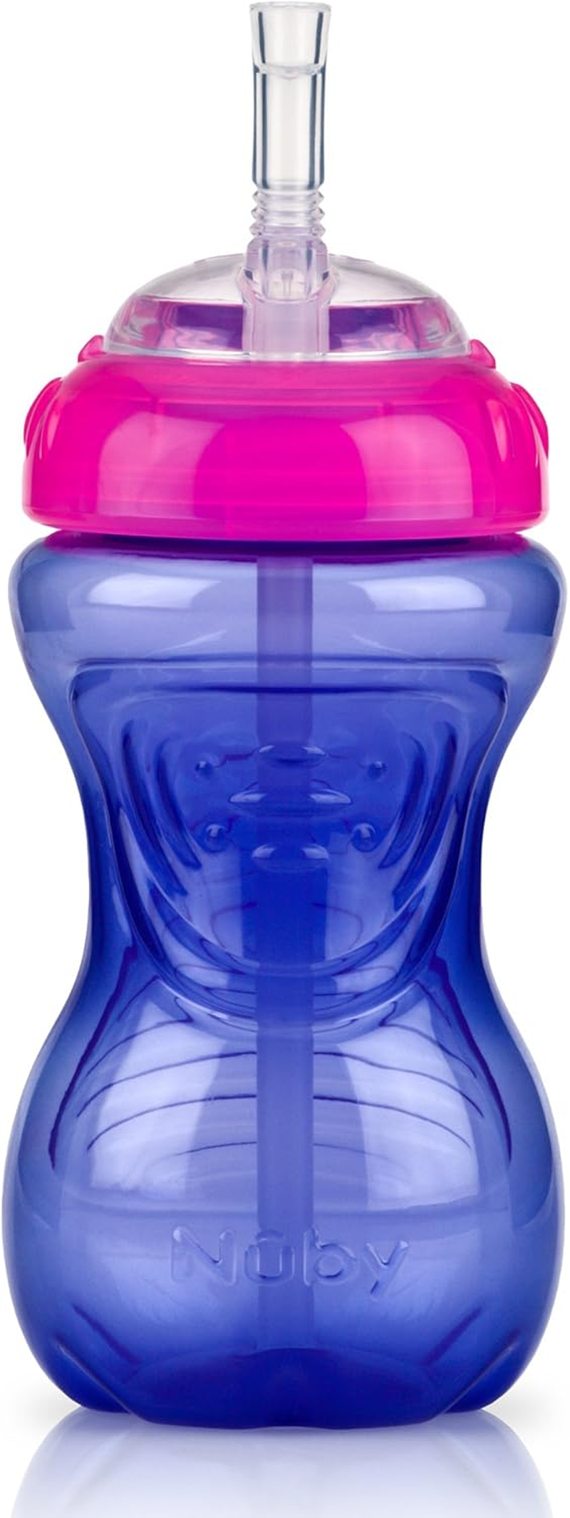 Nuby 3 Piece Girl No-Spill Cup with Flex Straw, 10 Ounce image number 3