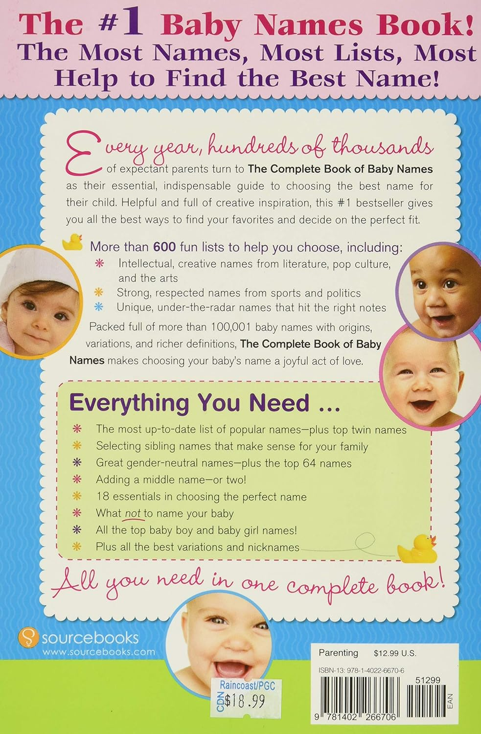 Complete Book of Baby Names: the Most Names (100,001+), Most Unique Names, Most Idea-Generating Lists (600+) and the Most Help to Find the Perfect Name image number 1