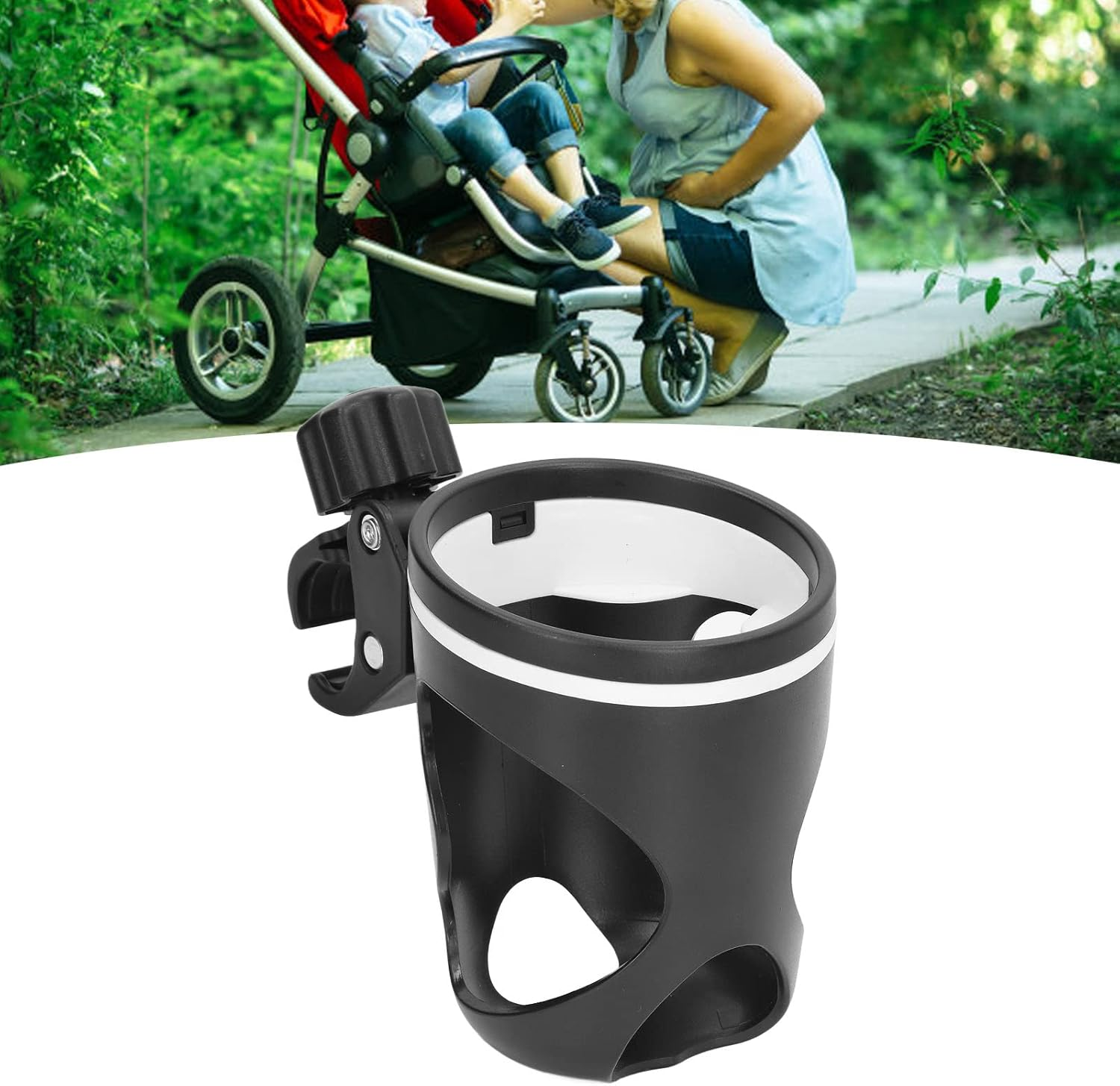 Stroller Cup Holder Universal Black ABS Plastic Rotatable Parent Bottle Holder for Baby Stroller Accessories