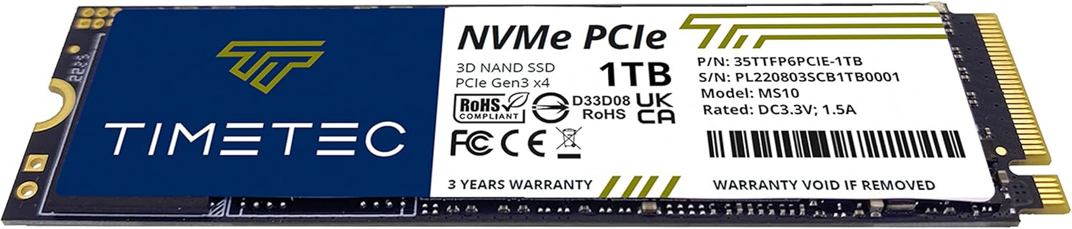 Timetec 1TB SSD Nvme Pcie Gen3X4 8Gb/S M.2 2280 3D NAND TLC 600TBW High Performance SLC Cache Read/Write Speed up to 2,000/1,600 Mb/S Internal Solid State Drive (1TB) image number 6