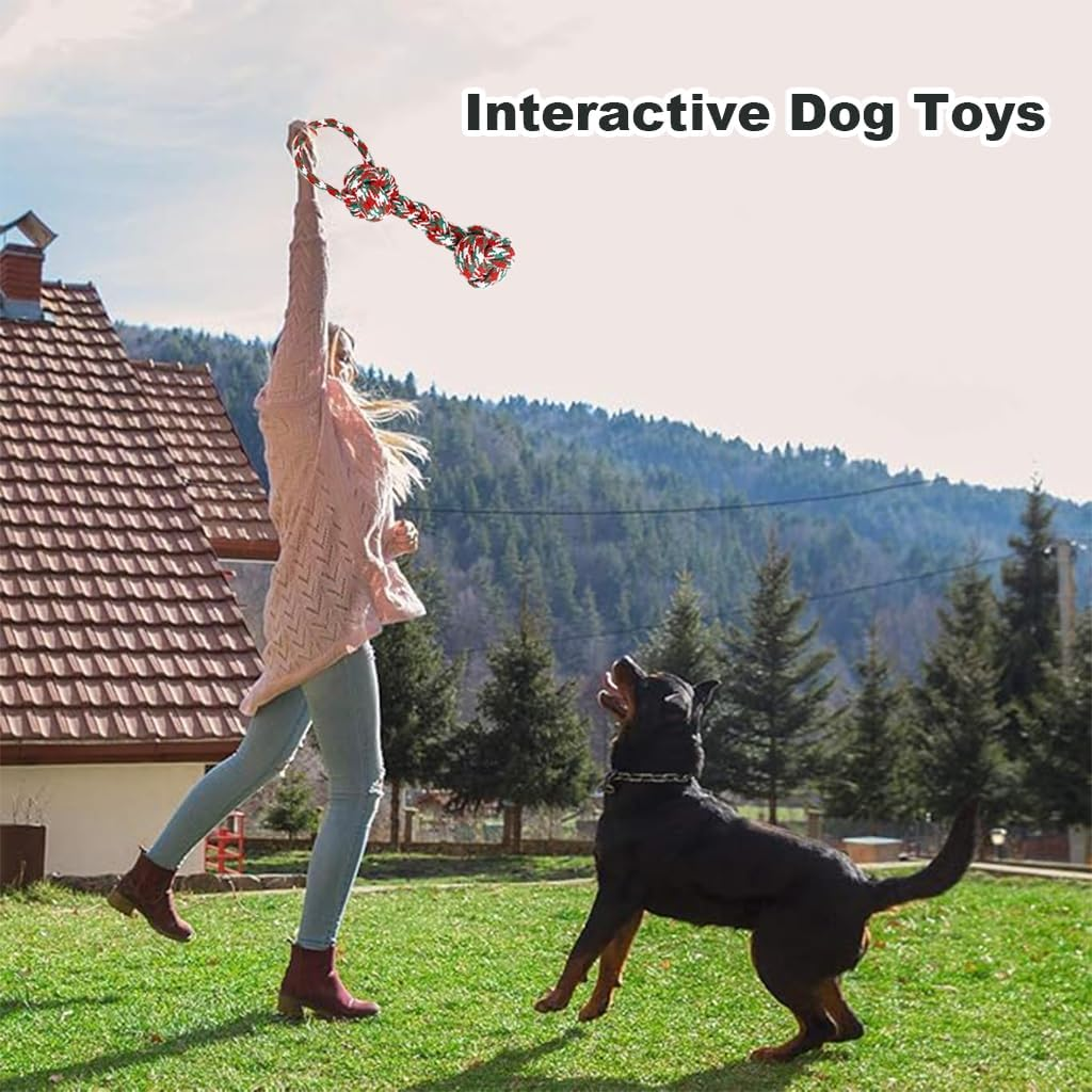 Dog Rope Toys, Interactive Dog Toys for Aggressive Chewers,Tug of War Dog Toy for Boredom, Teeth Cleaning, Suitable for Small Medium Large Dogs image number 1