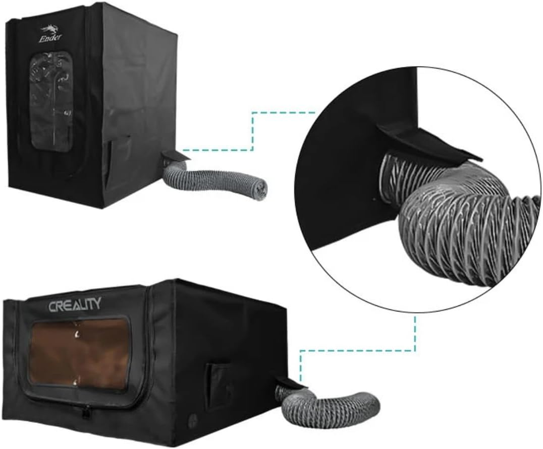 Exhaust Fan, 3D Printer Enclosure Fan Kit, Portable Exhaust Fan Hood Smoke Filter Extractor, Eliminate Odors Dustproof Isolate Noise Wtih Switch and Filter for Anycubic/Elegoo/Creality image number 2