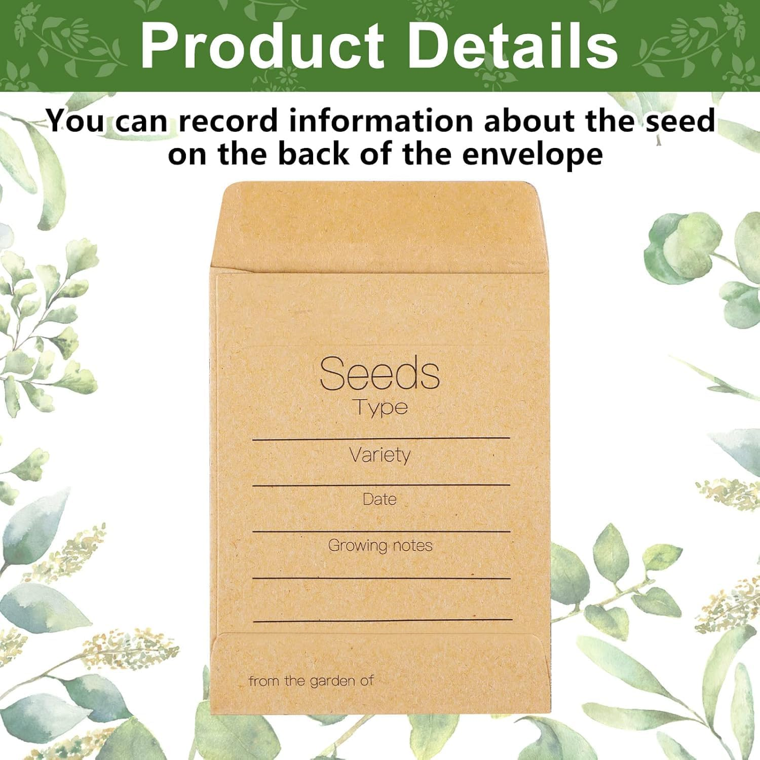 150 Pieces Seed Envelopes -Packets Self Adhesive Sealing for Seed Storage 2.24 X 3.5 Inch(5.7 X 8.9Cm) Small Envelopes with Clear Window for Saving Vegetables Plants Garden Seeds (B)