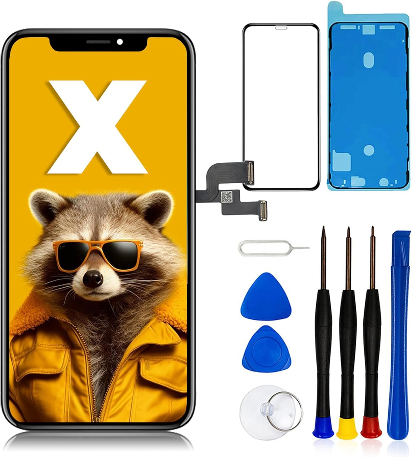 For Iphone X Screen Replacement Frame Assembly LCD Display and 3D Touch Screen Digitizer with Repair Tools image number 1