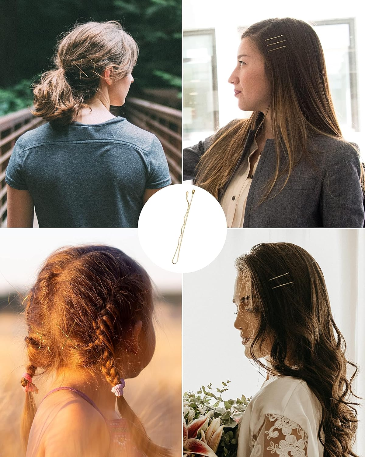 100Pcs Bobby Pins Blonde, 2.2Inch Wavy Gold Hair Pins, All Hairstyles Strong Grip and Pain Free Pins for Girls Women with Storage Box image number 3