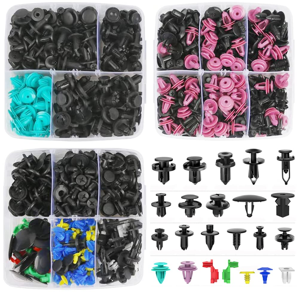 FOUNDCOOL 725PCS-23 Types Universal Car Retainer Clips Door Trim Panel Molding Clips Push Pins Bumper Fender Rivets Fasteners Removal Tools for Ford Toyota Honda Nissan Etc image number 1