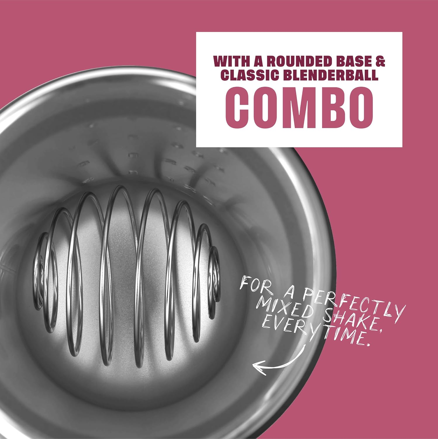 Blenderbottle Strada Sleek Shaker Cup Insulated Stainless Steel Water Bottle with Wire Whisk, 25-Ounce, Raspberry - Flamingo Ombre image number 7