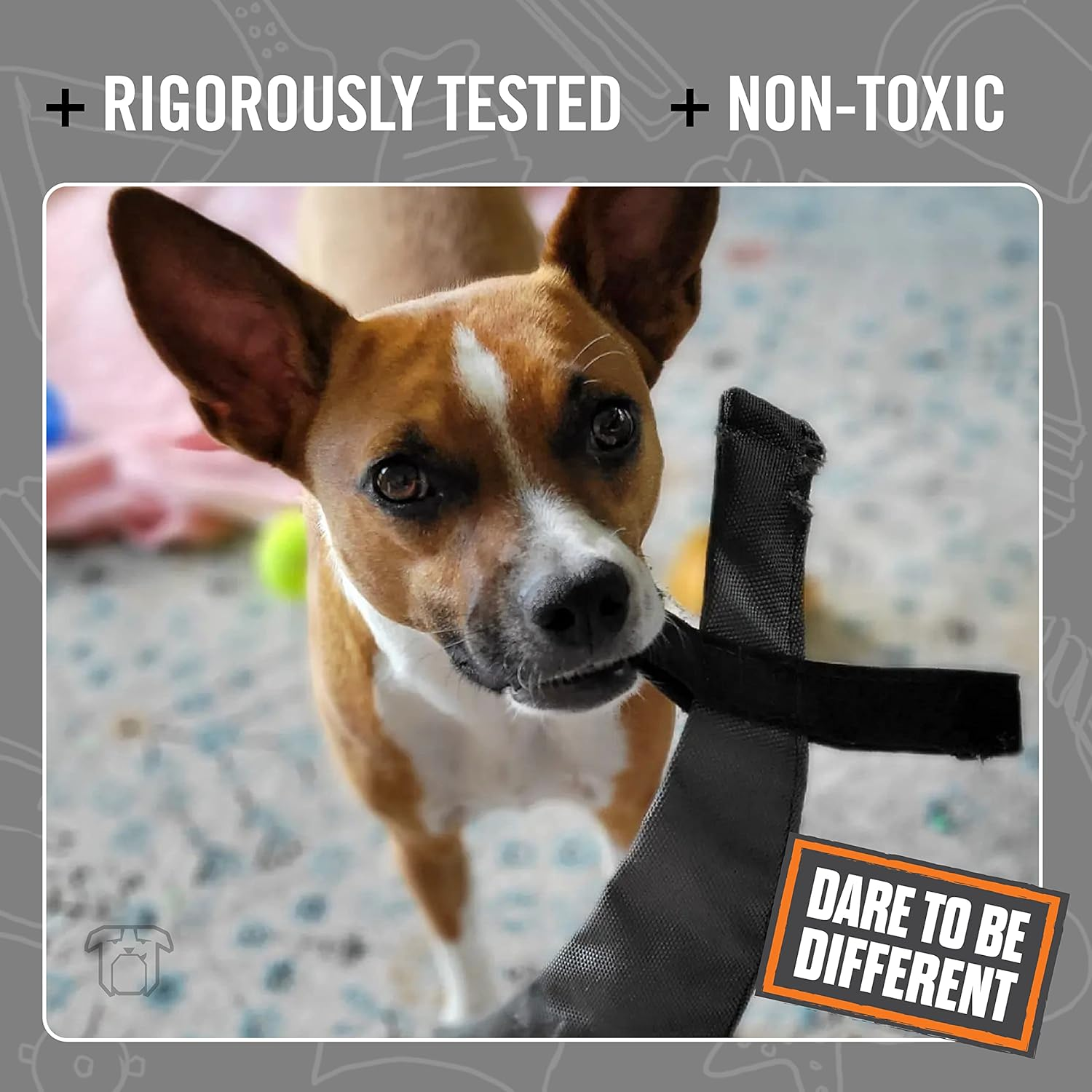 BULLYMAKE &ndash; Hexatug &ndash; Tug N&rsquo; Pull Toy for Dogs - Made in USA &ndash; Small Dog Tug Toy image number 3