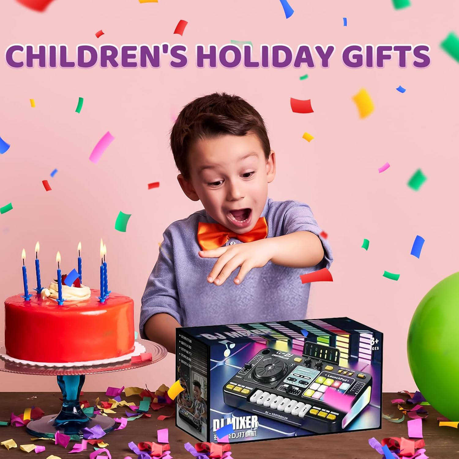 DJ Toy Set for Kids, Toddler Musical DJ Mixer with Lights, Sounds & Bluetooth, Multi-Functional Musical Instrument for Ages 4+ image number 4