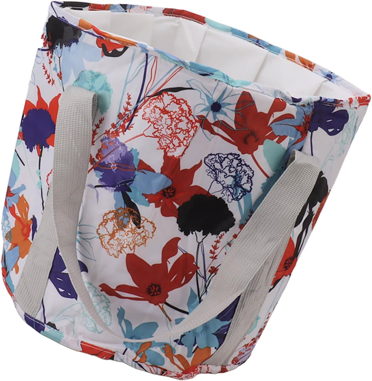 Portable Foot Bath Bucket, PVC Collapsible Foot Bath Basin for Travel (White Maple Leaf) image number 6