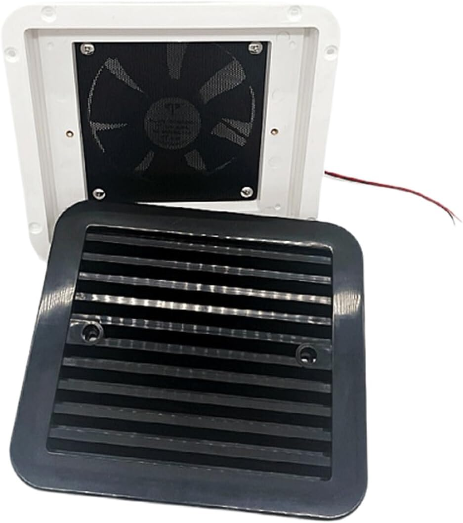 RV Wall Ventilation Fan Fits RV Camper Motorhome Boat Rated Voltage 12V Ventilation Exhaust Fan Hood Fan for Bathroom, Black image number 6