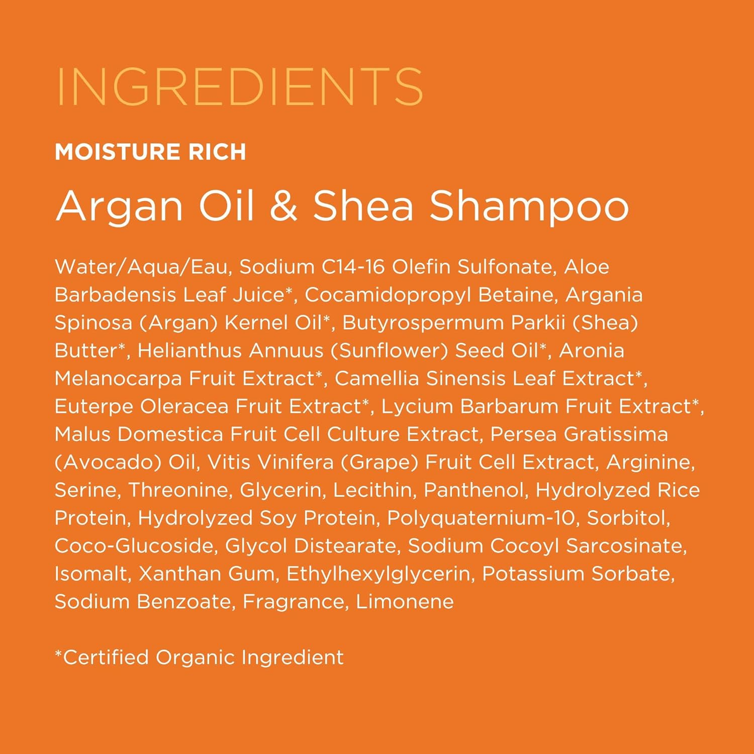 Andalou Naturals Moisture Rich Argan Oil & Shea Shampoo, 340 Millilitre, Orange image number 1