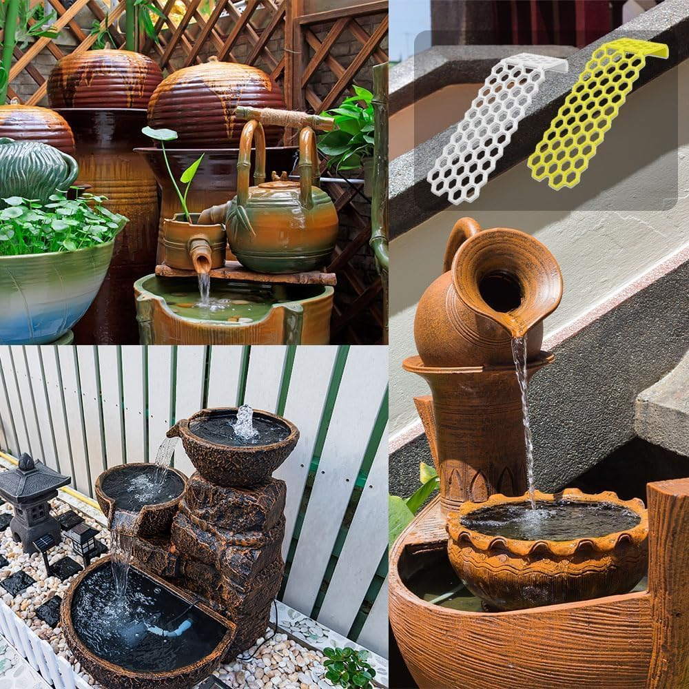 2 Pack Floating Bee Ladder Use for Bee Cups for Garden, Bee Insect Waterer Outdoors,Bee Butterfly Floating Ladder Drink Water Stations,Bee Water Catcher for Thirsty Pollinators (Yellow+White) image number 5