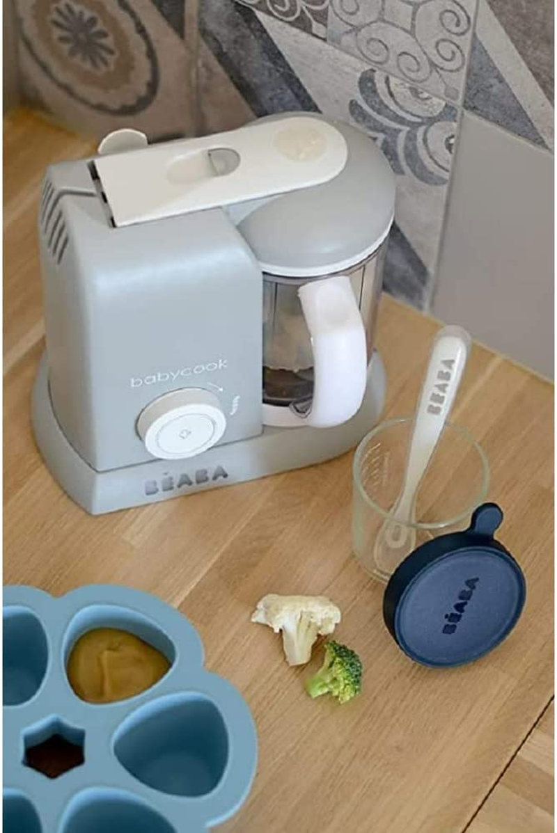 BEABA 1St Stage Silicone Spoons Set (4 Pack), Soft Rounded Tip and Ergonomic Handle for 4 Months and Up, Windy Blue/Eucalyptus Green/Light Mist/Vintage Pink image number 6